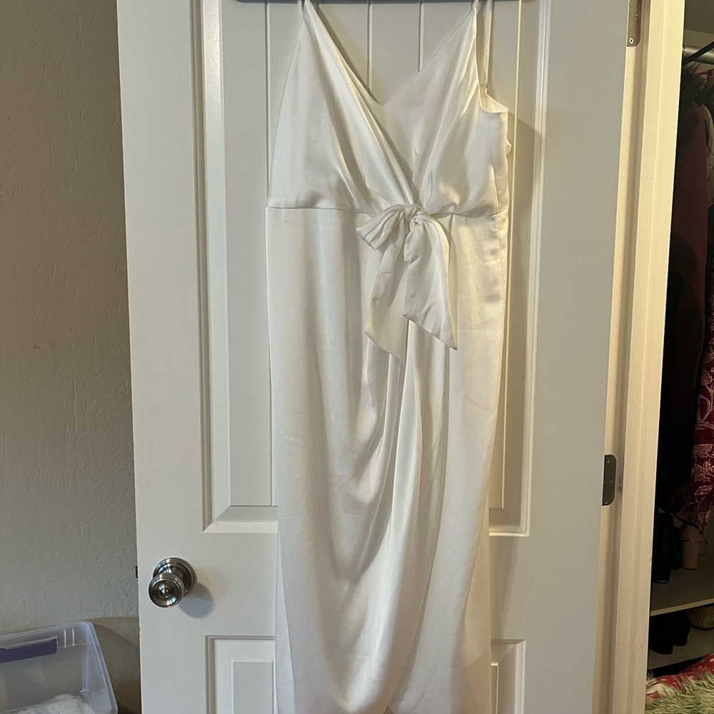 Shona Joy Ivory Satin Gown